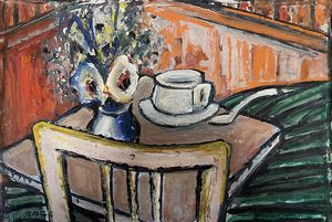Café Paul. Ca. 1962. Acrílic damunt llenç. 32,5 x 48 cm. Foto: Tanja Grass.